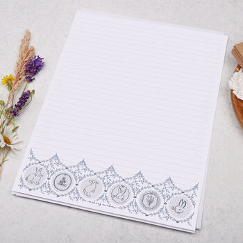 A4 Letter Writing Paper With Blue Rabbit Border, 3 of 4