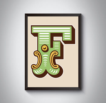 F Capital Letter Bold Carnival Circus Art Print, 2 of 4
