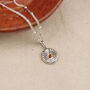 Sunburst Birthstone Necklace In Silver Or Gold, thumbnail 4 of 12