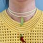 Pickle Charm Necklace / Pickle Girl Aesthetic Jewellery / Green Glitter Pickle Pendant / Gift For Pickle Lovers, thumbnail 9 of 10