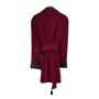 Belgravia Luxury Cotton Short Velvet Robe In Burgundy, thumbnail 4 of 6
