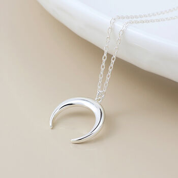 Personalised Sterling Silver Crescent Moon Pendant Necklace, 4 of 7