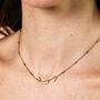 Triple Flower Barrel Chain Gold Necklace, thumbnail 3 of 4