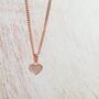 Rose Gold Cz Pave Heart Necklace, Thank You Flower Girl, thumbnail 3 of 5