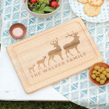 Personalised Stag Chopping Board Family Gift New Home, 2 of 5