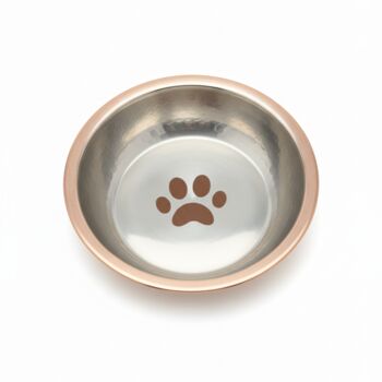 Solid Copper Pet Bowl With Bone Motif, 7 of 8