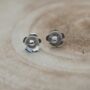 Petite Flower Stud Earrings In Silver, thumbnail 1 of 7