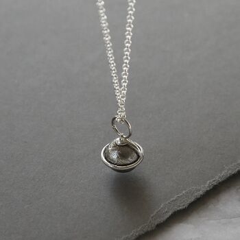 Meteorite And Silver Saturn Necklace, 5 of 7