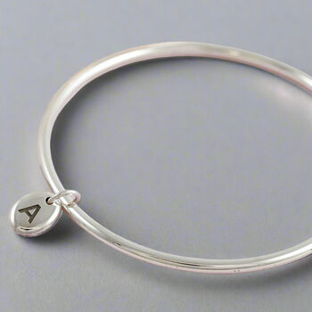 Personalised Solid Silver Pebble Bangle, 5 of 10