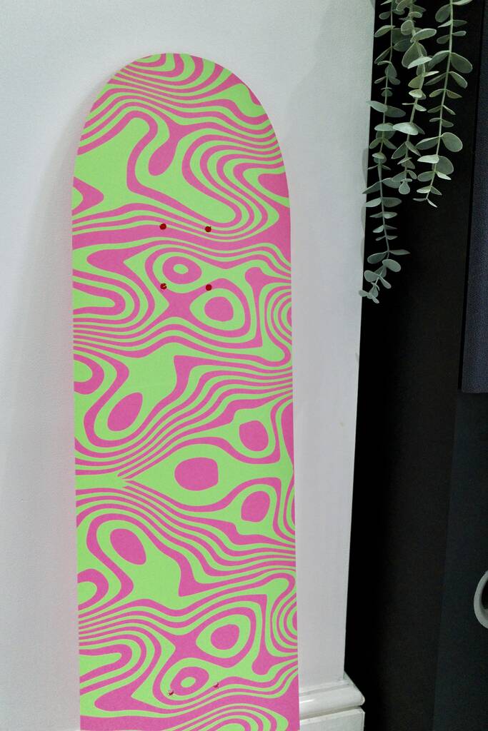 Psychedelic Swirl Clear Acrylic Skateboard Deck By Yil Printworks