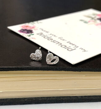 Sterling Silver Mini Mismatched Heart Earrings, 3 of 10