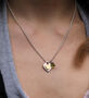 Sterling Silver And Gold Vermeil Peridot Heart Necklace, thumbnail 1 of 4