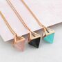 Geometric Rose / Gold Plated Silver Multi Gemstone Pyramid Necklace, thumbnail 1 of 8