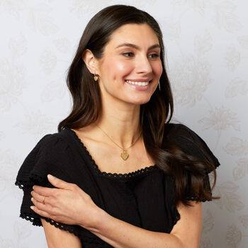 Gold Plated Sterling Silver Woven Heart Hoop Earrings, 5 of 6