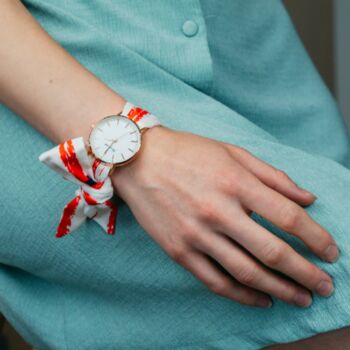 Red Blue Changeable Women Cotton Strap Wrist Watch, 3 of 8