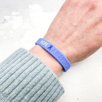 Blue Awareness Ribbon Bracelet Wristband, 2 of 9