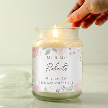 Personalised Wedding Large Scented Candle Jar, 4 of 7