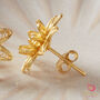 Filigree Flower Petals Gold Plated Stud Earrings, thumbnail 6 of 9