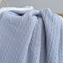 Dusty Blue Personalised Baby Knitted Blanket, thumbnail 5 of 8