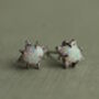 Opal Oval Silver Stud Earrings, thumbnail 2 of 6