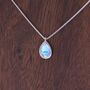 Sterling Silver Aurora Moonstone Pendant Necklace, thumbnail 1 of 10