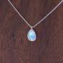 Sterling Silver Aurora Moonstone Pendant Necklace, thumbnail 1 of 11