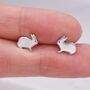 Sterling Silver Bunny Rabbit Stud Earrings, thumbnail 3 of 7
