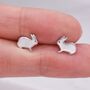 Sterling Silver Bunny Rabbit Stud Earrings, thumbnail 3 of 9
