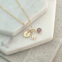 Gold Plated Pisces And Birthstone Necklace, thumbnail 1 of 7