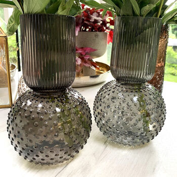 Dornia Smokey Brown Handblown Glass Vase, 4 of 4