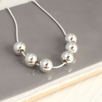 60th Birthday Handmade Silver Bead Necklace, 6 of 6