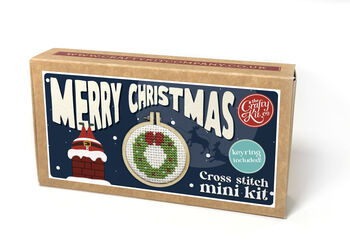 Merry Christmas Mini Matchbox Cross Stitch Kit, 2 of 5