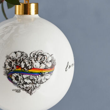 Love Is Love Fine Bone China Bauble, Gay Pride, Lgbt, 3 of 5