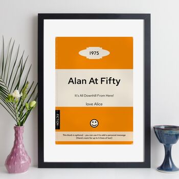 Personalised 50th Birthday Print 1975 Book Cover Gift, 8 of 12