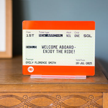 Personalised Train Ticket New Baby Gift, 2 of 4