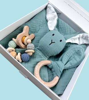Bunny Muslin New Baby Gift Set In Keepsake Box, 5 of 12