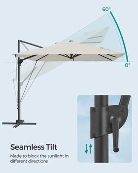 Cantilever Garden Parasol Patio Umbrella 360° Swivel, 7 of 12