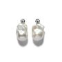 Gleaming Baroque Pearl Silver Earrings, thumbnail 1 of 7