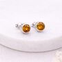 Sterling Silver November Citrine Birthstone Stud Earrings – 7mm, thumbnail 1 of 6