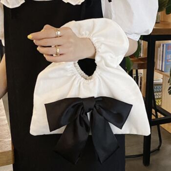 Bow Ruched Evening Party Elegant Handbag, 2 of 4