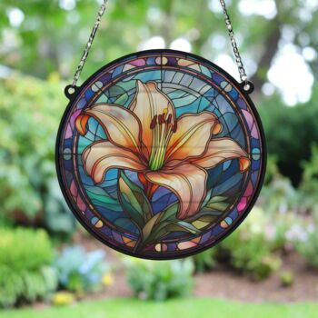 Lily Stained Glass Effect Suncatcher, 5 of 6