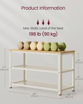 Shoe Bench With Shelves Industrial Style Shoe Organiser, 10 of 12