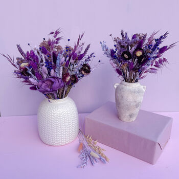 Dark Purple Dried Flower Arrangement, 2 of 6