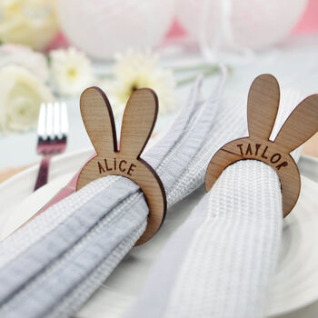 Personalised Easter Bunny Napkin Ring, 4 of 5