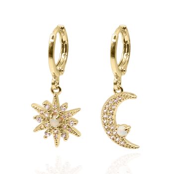 Esmae Moon And Star Wedding Earrings, 4 of 8