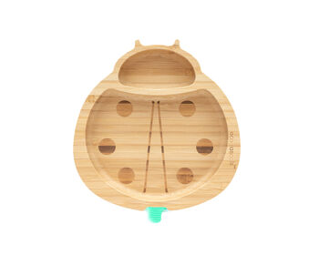 Bamboo Suction Plate Ladybird Green, 4 of 4