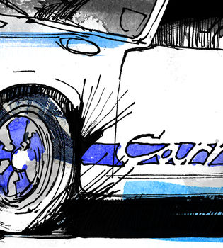 Porsche Carrera Gt Car Illustration, 5 of 5