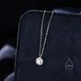 Clear Cz Halo Flower Pendant Necklace, thumbnail 3 of 12