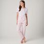 Women's 'Shell Pink' Satin Stripe Cotton Pyjama Trousers, thumbnail 1 of 4