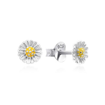 Sterling Silver Daisy Stud Earrings, 2 of 8